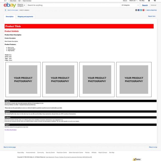 eBay product theme 01 preview