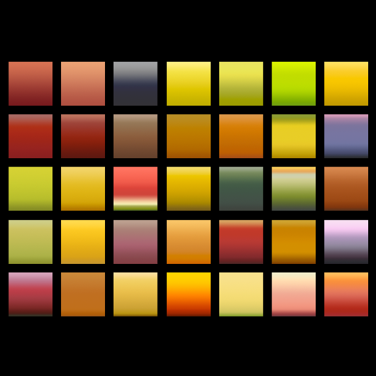 Fruits colour gradients collection