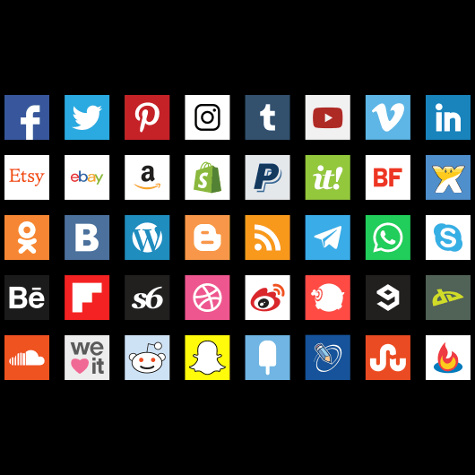 basic social icons color preview